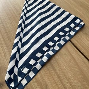 Vera Neumann Blue and White Stripe Scarf - Vintage